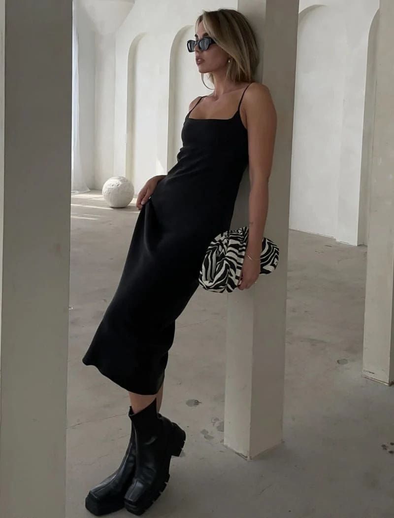 Saratoga Springs Midi Dress | Black sold by Rumored product image thumbnail 5
