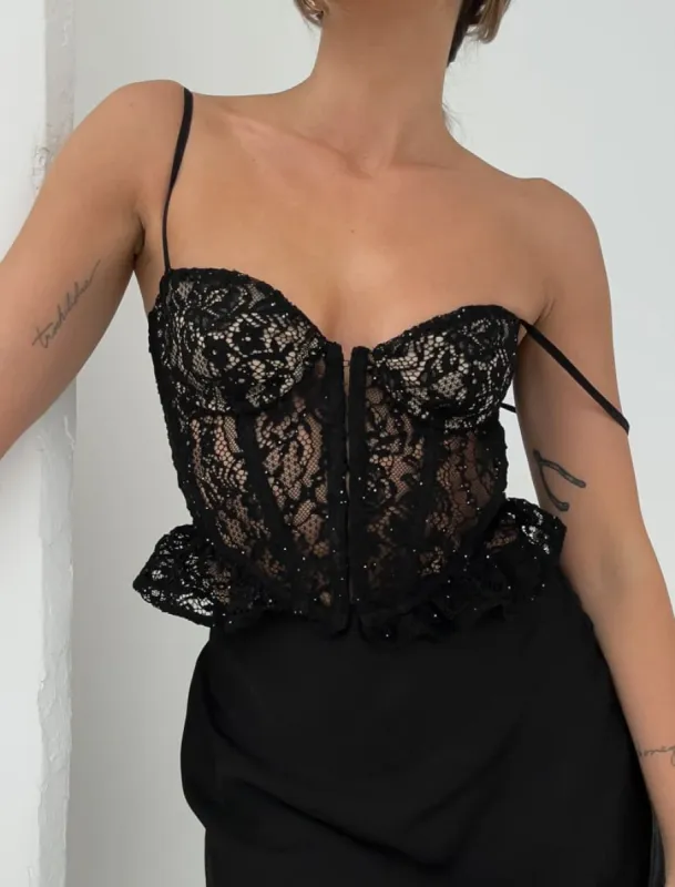 Cabaret Corset | Black Lace sold by Rumored