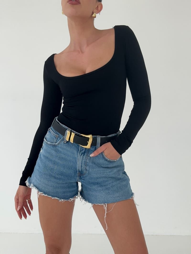 Prima Long Sleeve Top | Black sold by Rumored