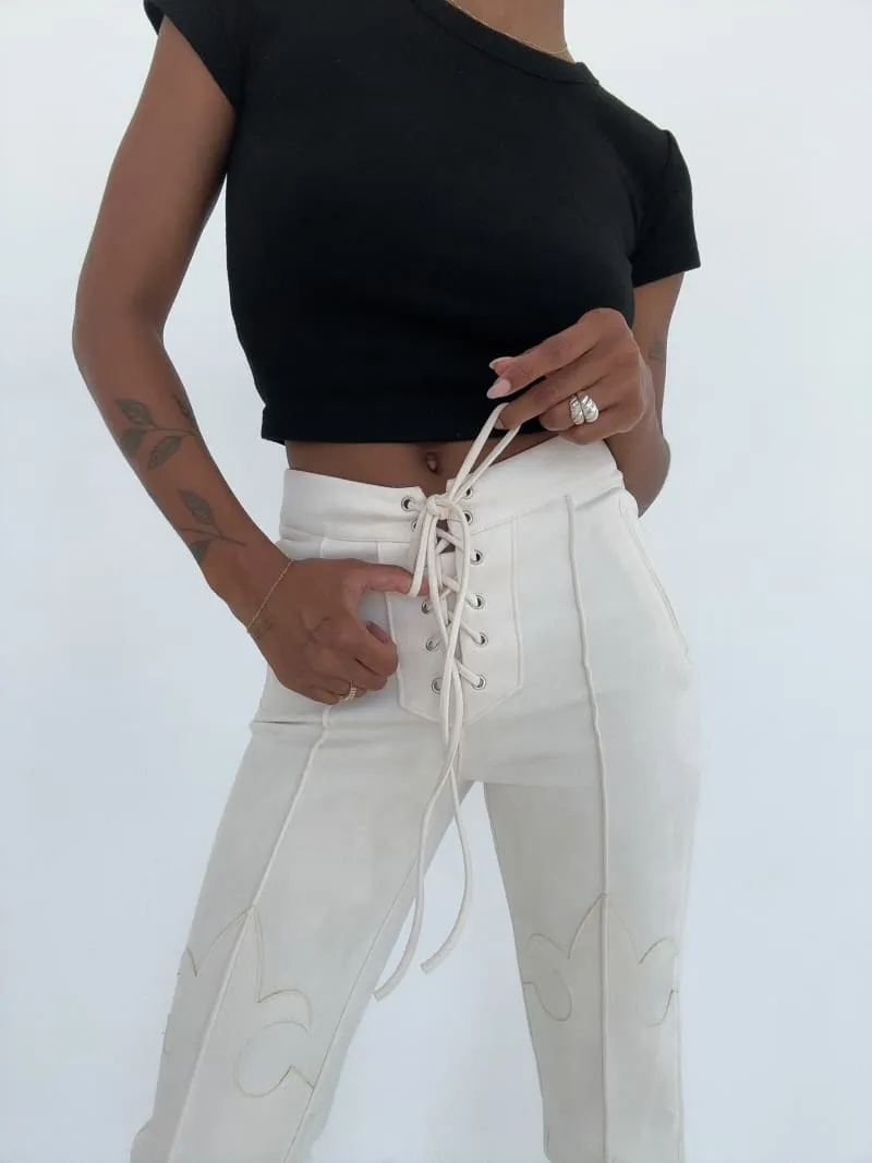 Yellowstone Pant | Cream Suede sold by Rumored product image thumbnail 5