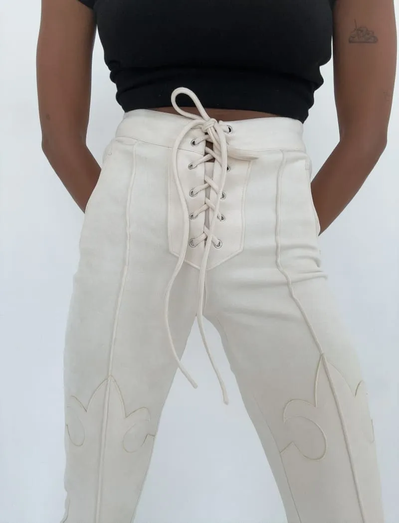 Yellowstone Pant | Cream Suede sold by Rumored