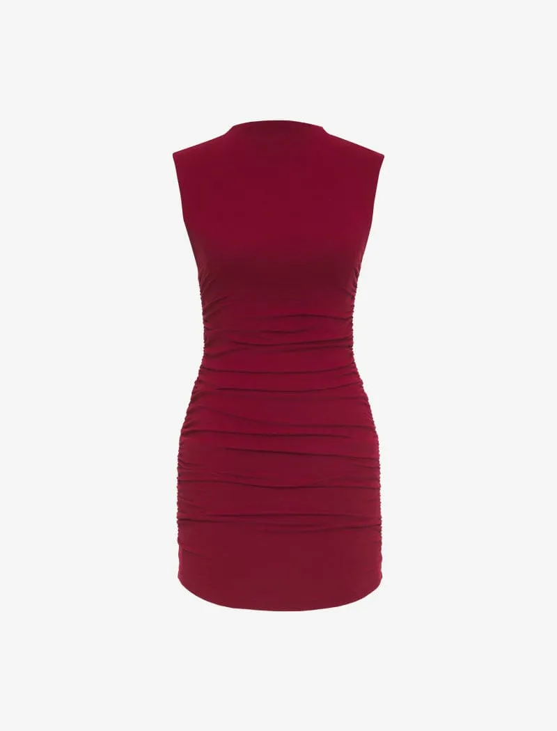 Minimalist Mini Dress | Maroon sold by Rumored product image thumbnail 2