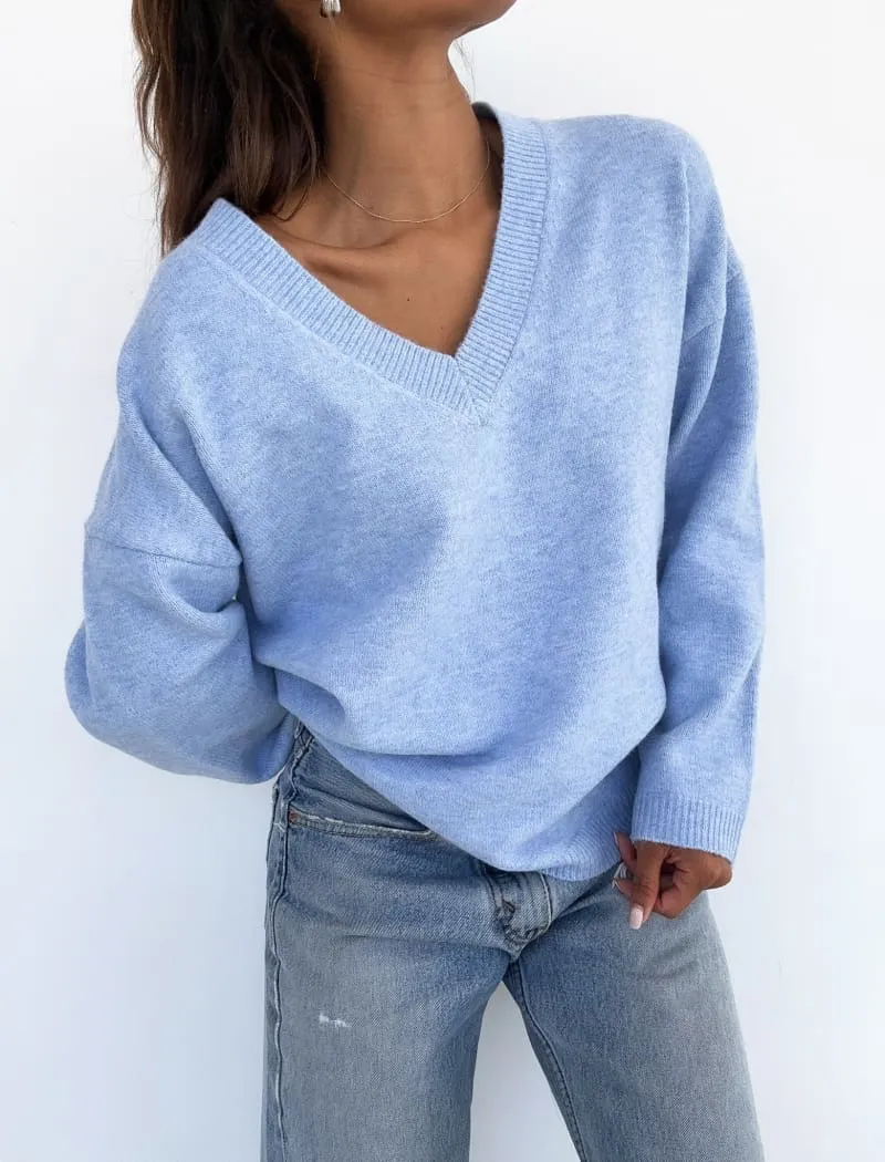 Hunter V-Neck Sweater | Cloud sold by Rumored product image thumbnail 3