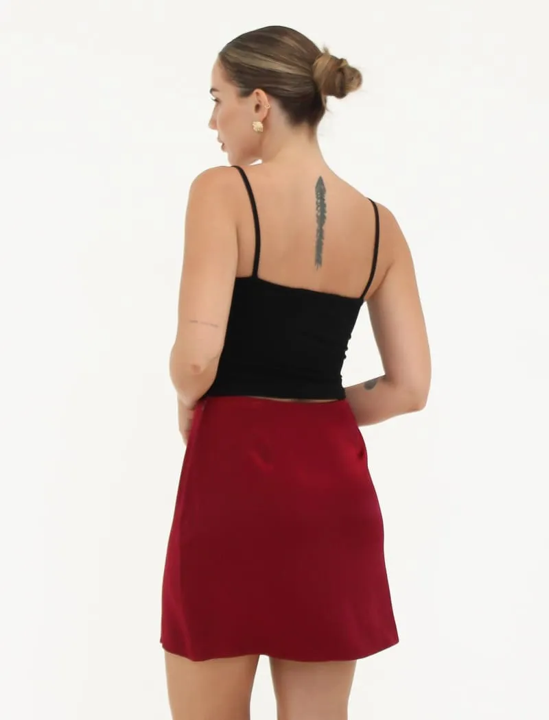 Kerrigan Mini Skirt | Merlot sold by Rumored product image thumbnail 5