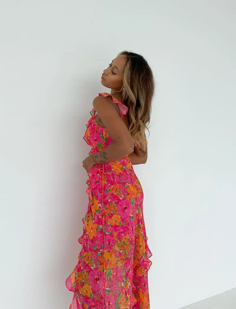 Just like Heaven Maxi Dress | Electric Begonia sold by Rumored product image thumbnail 4