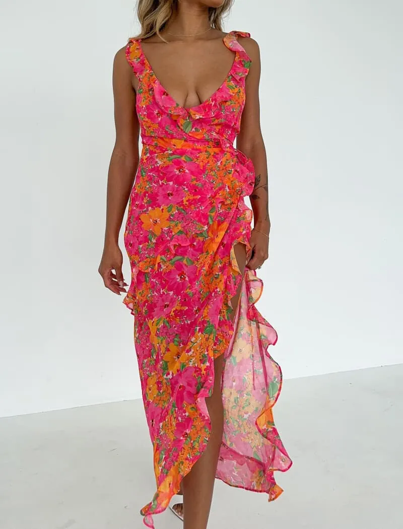 Just like Heaven Maxi Dress | Electric Begonia sold by Rumored product image thumbnail 5