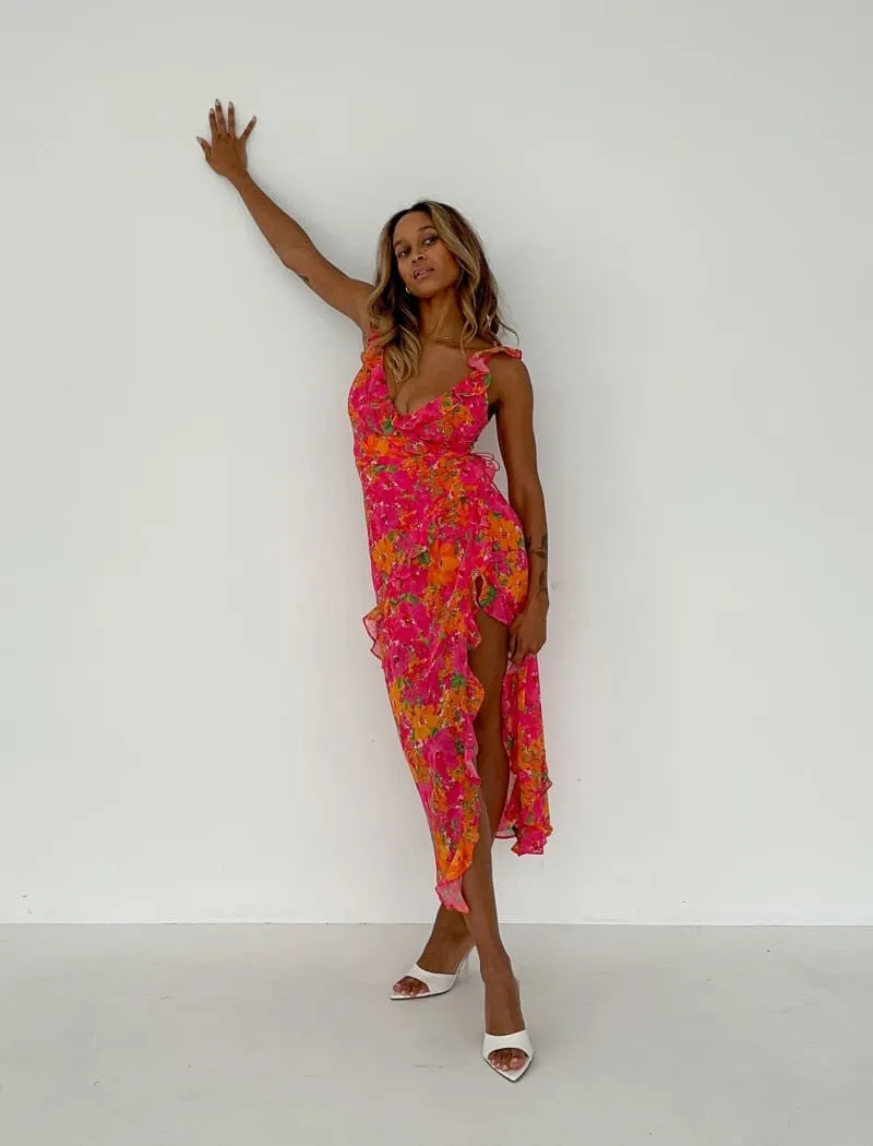 Just like Heaven Maxi Dress | Electric Begonia sold by Rumored product image thumbnail 3