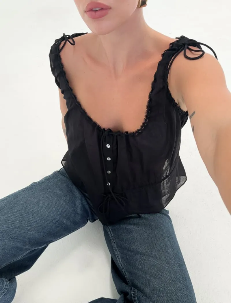 Rosemary Top | Black sold by Rumored