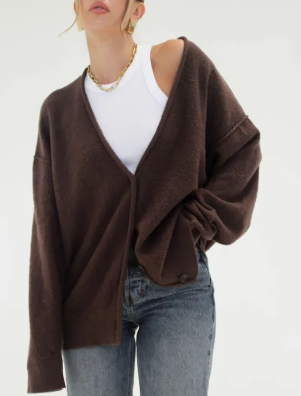 Longline Cardigan | Espresso sold by Rumored