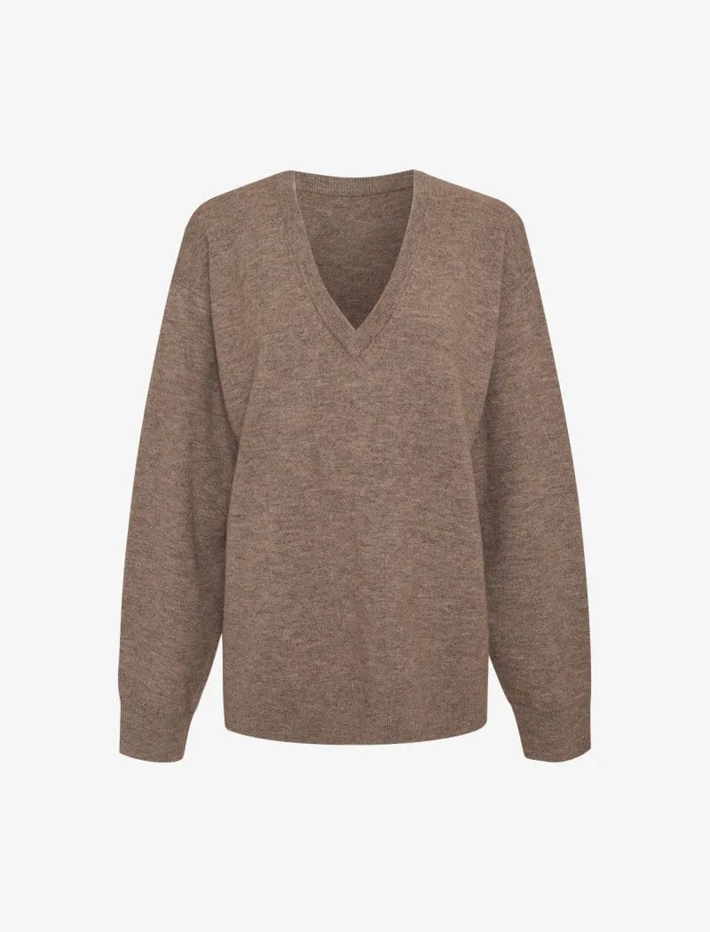 Vail V-Neck Sweater | Mocha Heather sold by Rumored product image thumbnail 2