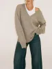 Vail V-Neck Sweater | Mocha Heather sold by Rumored