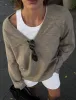 Vail V-Neck Sweater | Mocha Heather sold by Rumored