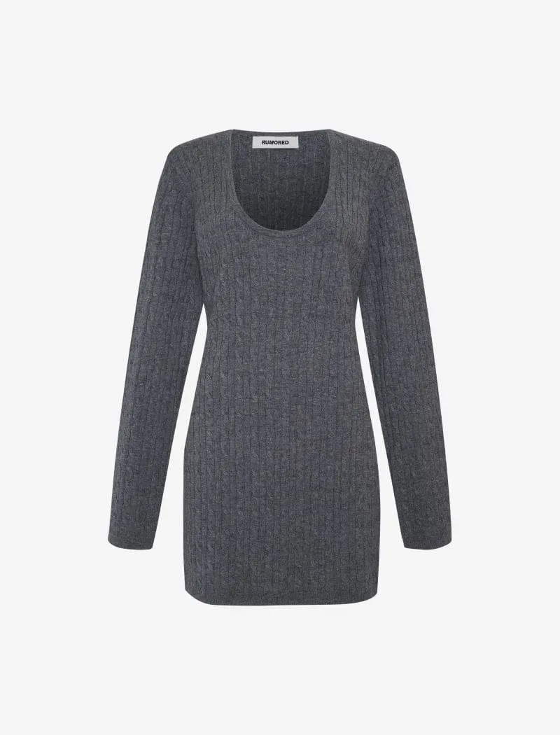 Ojai Mini Dress | Smoke Heather sold by Rumored product image thumbnail 2