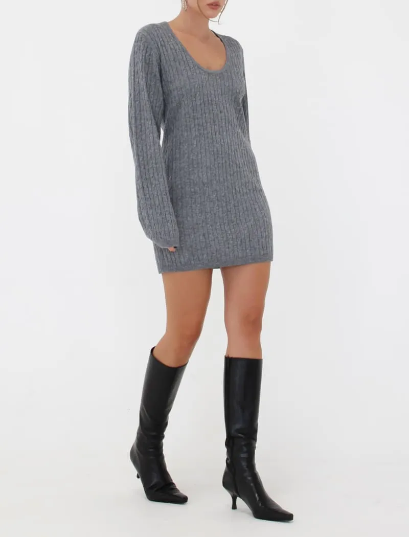 Ojai Mini Dress | Smoke Heather sold by Rumored product image thumbnail 3