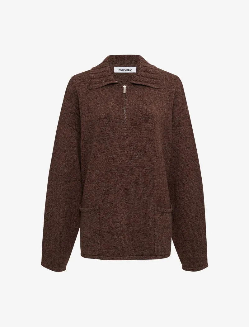 Weekender Quarter Zip | Latte Heather sold by Rumored product image thumbnail 2