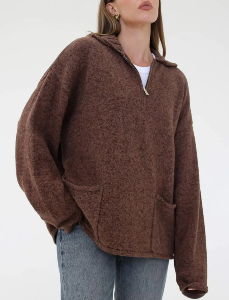 Weekender Quarter Zip | Latte Heather sold by Rumored product image thumbnail 3