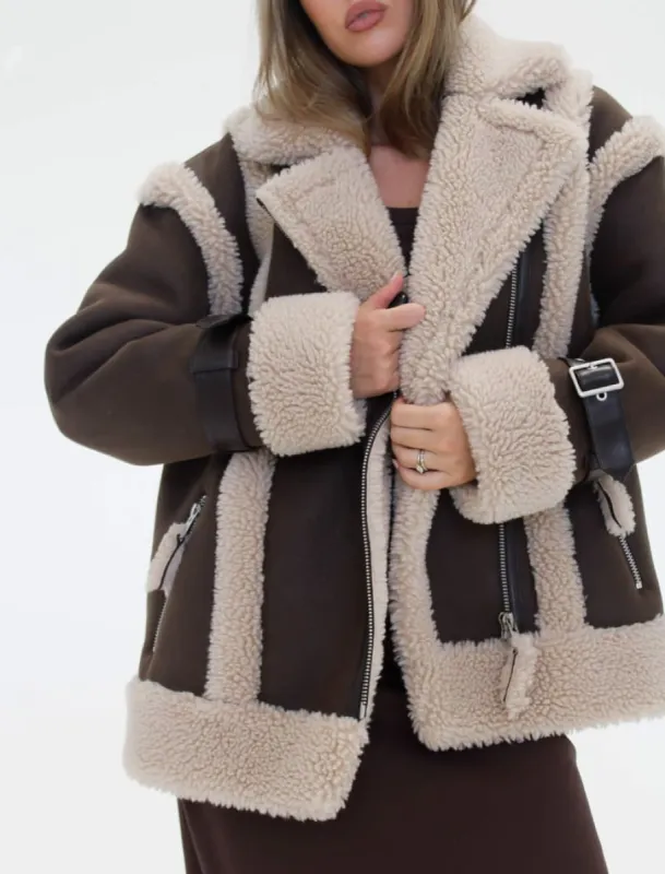 Wrangler Shearling Jacket | Espresso sold by Rumored