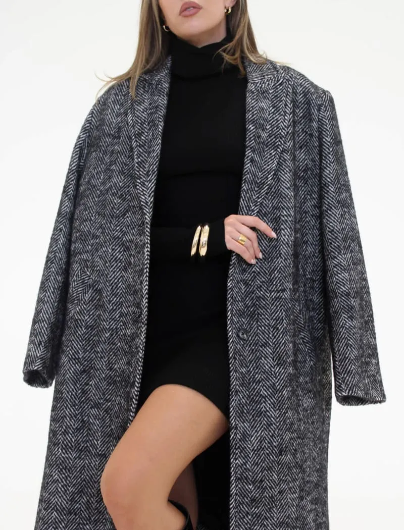 Sinatra Coat | Black Herringbone sold by Rumored product image thumbnail 5