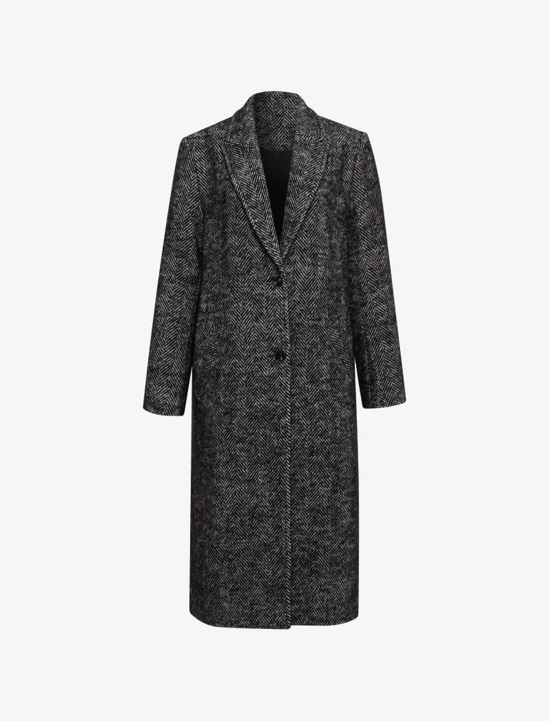 Sinatra Coat | Black Herringbone sold by Rumored