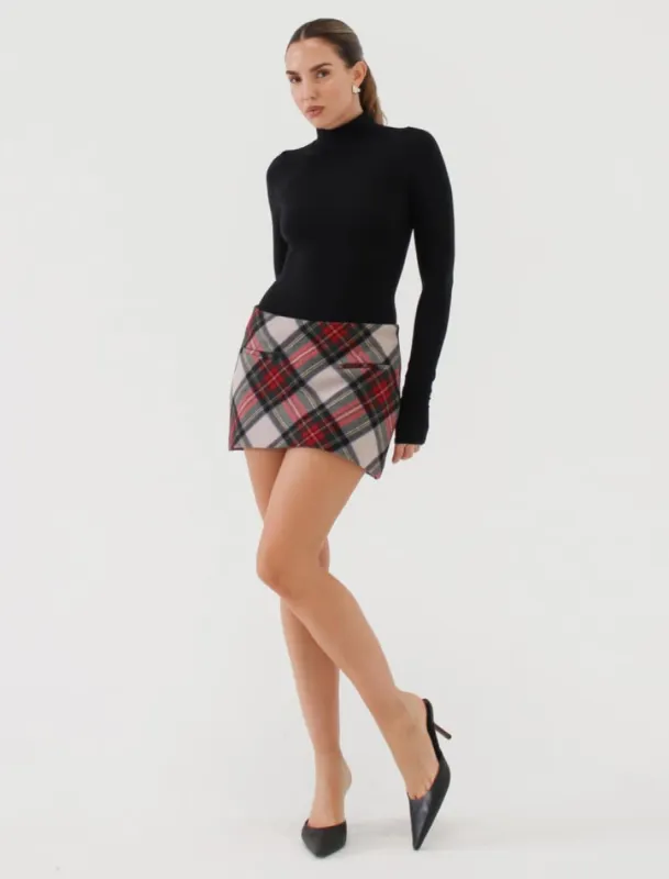 Micro Skort | Mistletoe Plaid sold by Rumored