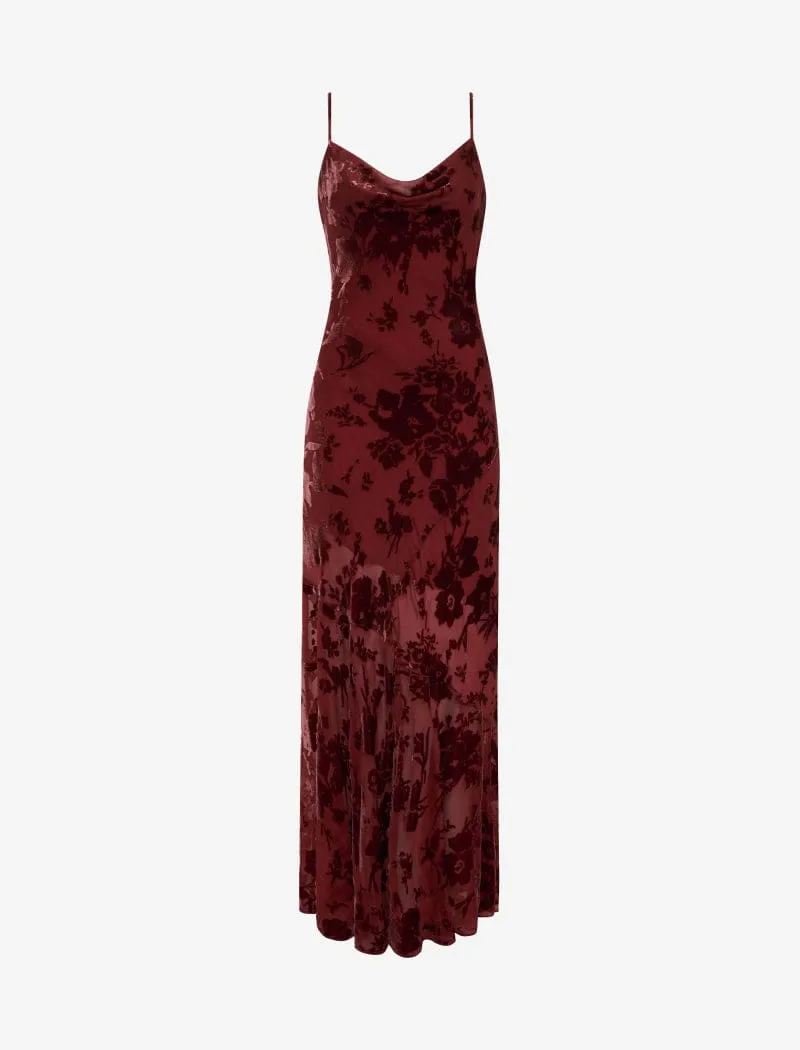 Santeria Maxi Dress | Crimson Devore sold by Rumored product image thumbnail 2