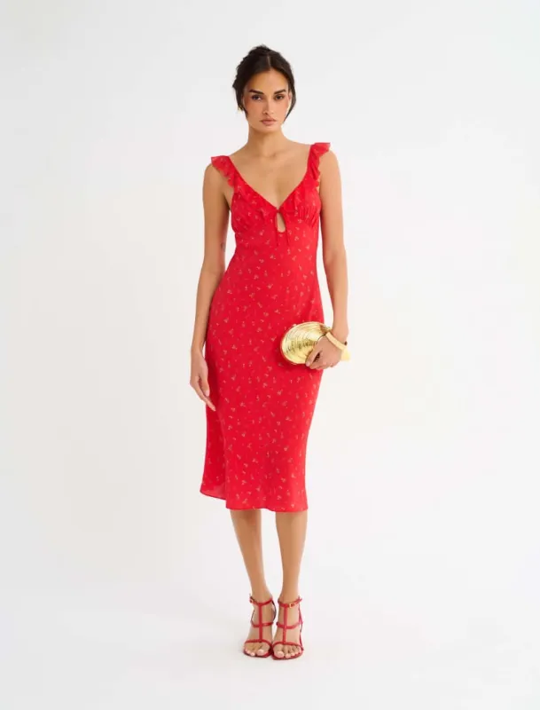 Butterfly Midi Dress | Coral Meadow sold by Rumored