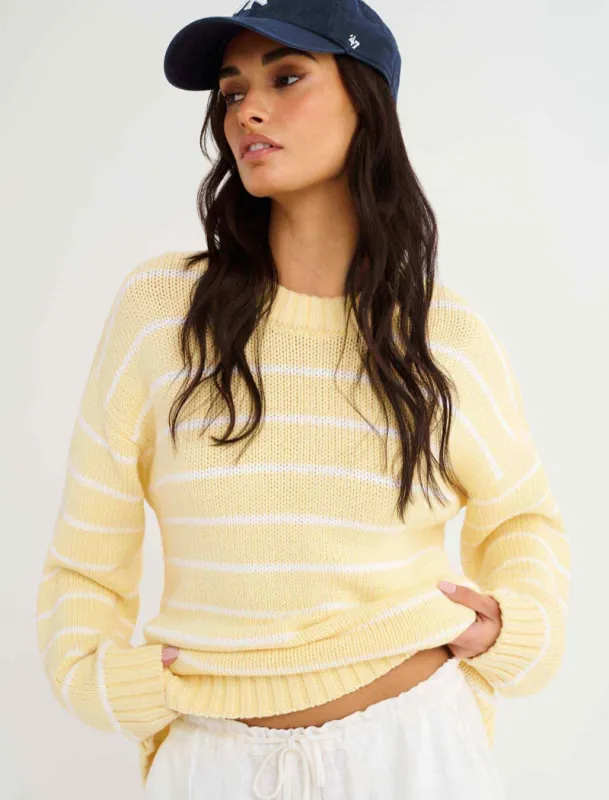 Bayside Sweater | Banana Stripe sold by Rumored