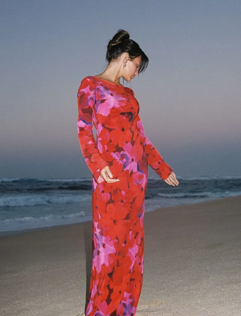 Sweet Talker Maxi Dress | Watercolor Pansy sold by Rumored product image thumbnail 3