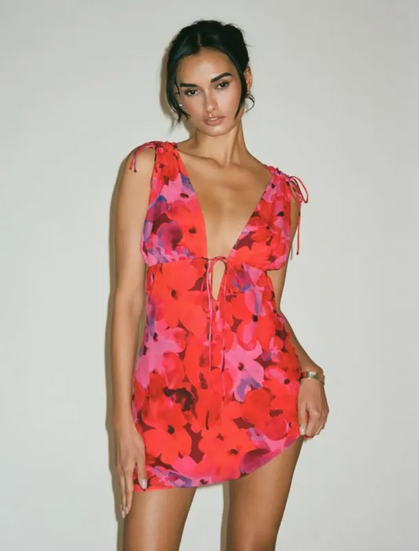 Paradise Mini Dress | Watercolor Pansy sold by Rumored