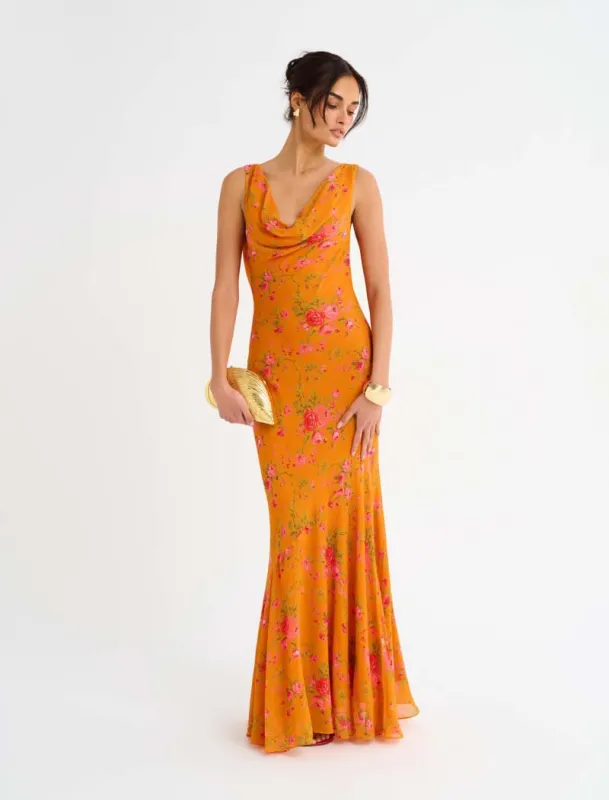 Hollywood Gown | Tangerine Bloom sold by Rumored