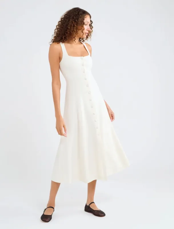 Mayfair Midi Dress | Cream made by Rumored