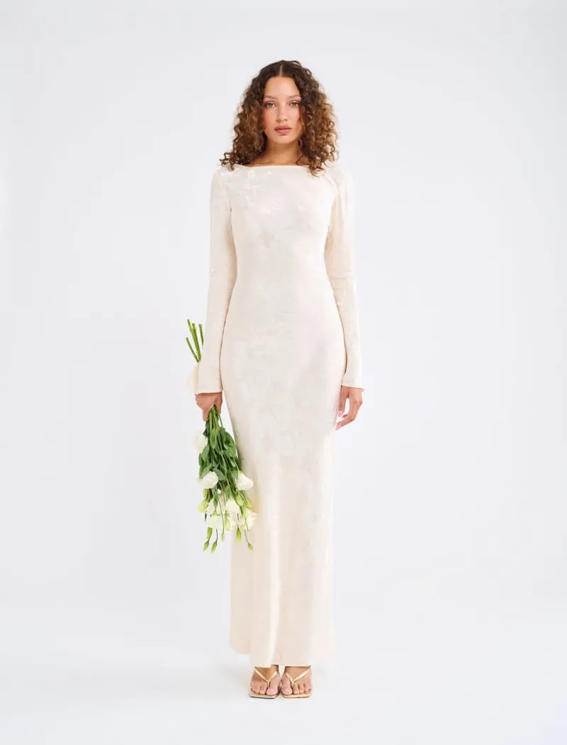 Sweet Talker Maxi Dress | Ivory Jacquard sold by Rumored product image thumbnail 3