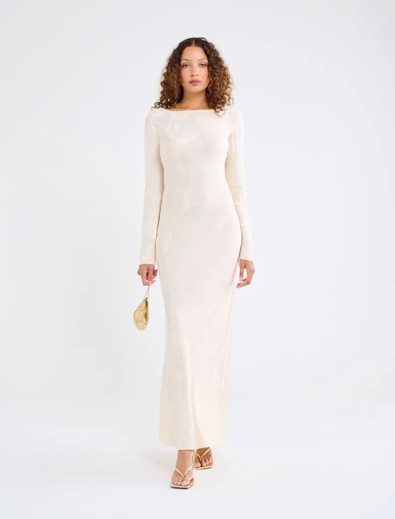 Sweet Talker Maxi Dress | Ivory Jacquard sold by Rumored product image thumbnail 5