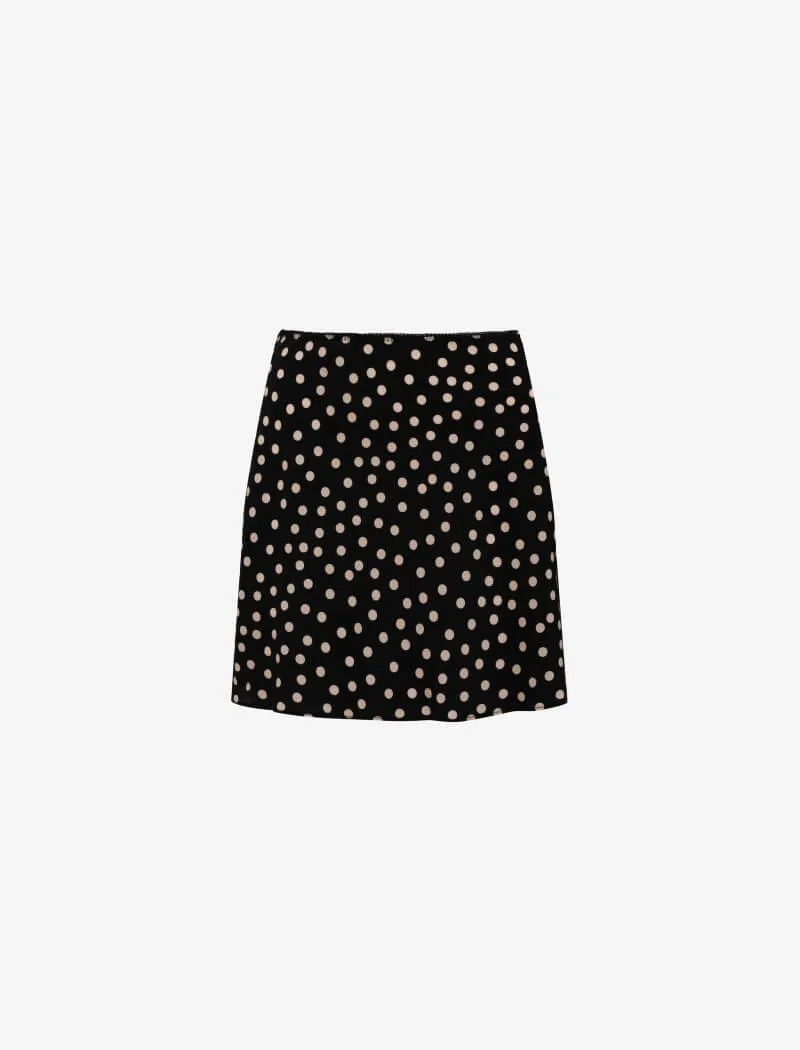 Silhouette Mini Skirt | Black Ditsy Dot sold by Rumored product image thumbnail 2