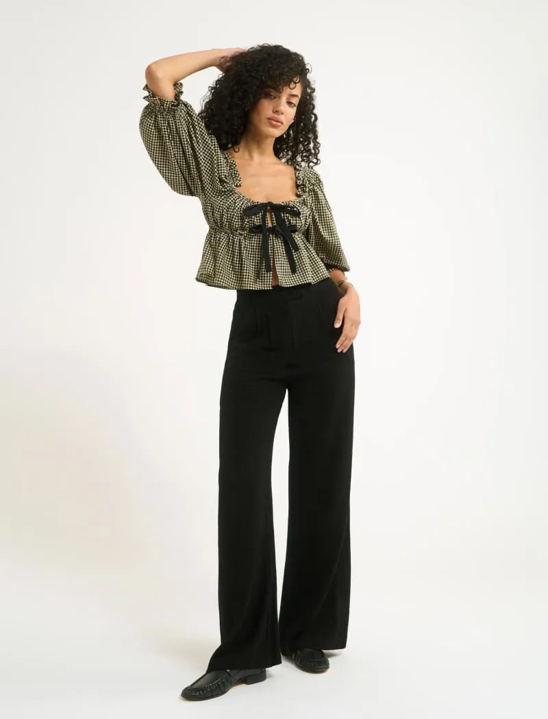 Parton Top | Black Gingham sold by Rumored