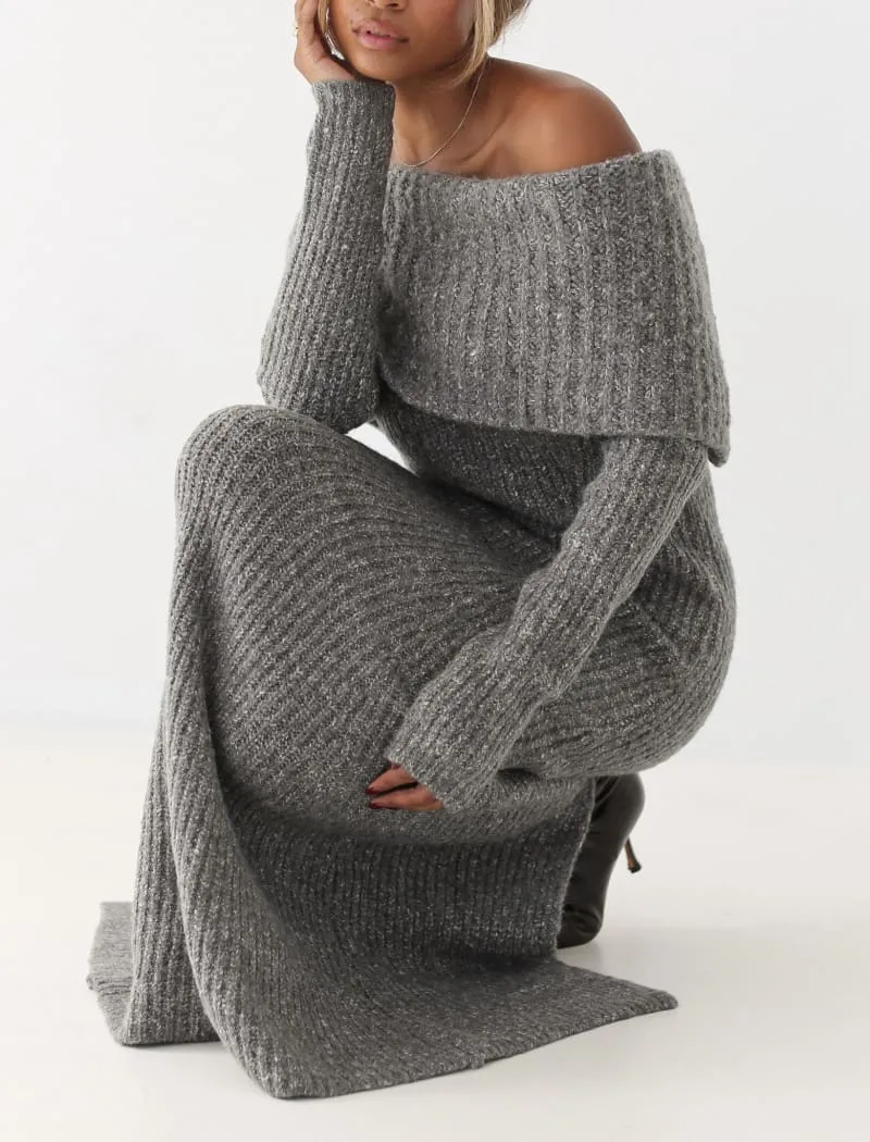 Fireside Maxi Dress | Charcoal Heather sold by Rumored product image thumbnail 5