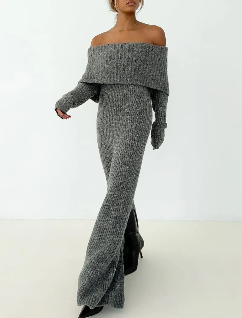 Fireside Maxi Dress | Charcoal Heather sold by Rumored product image thumbnail 4