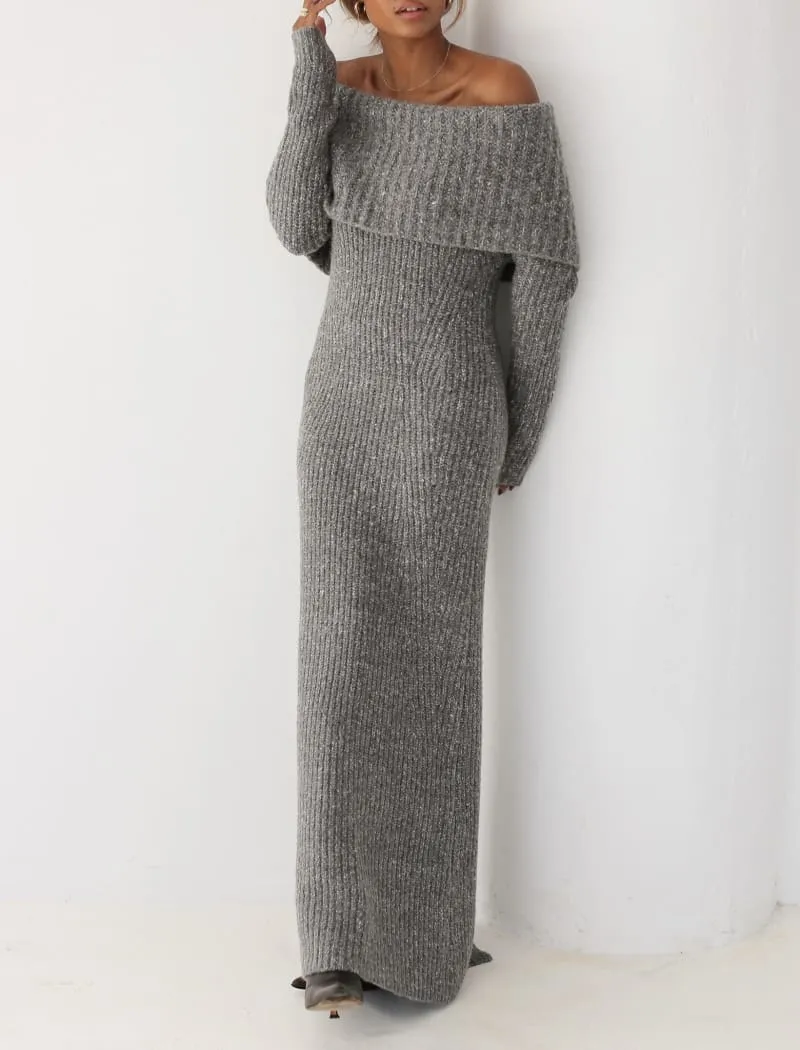 Fireside Maxi Dress | Charcoal Heather sold by Rumored product image thumbnail 3