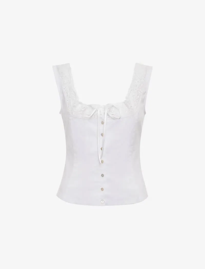 Decolletage Top | White sold by Rumored