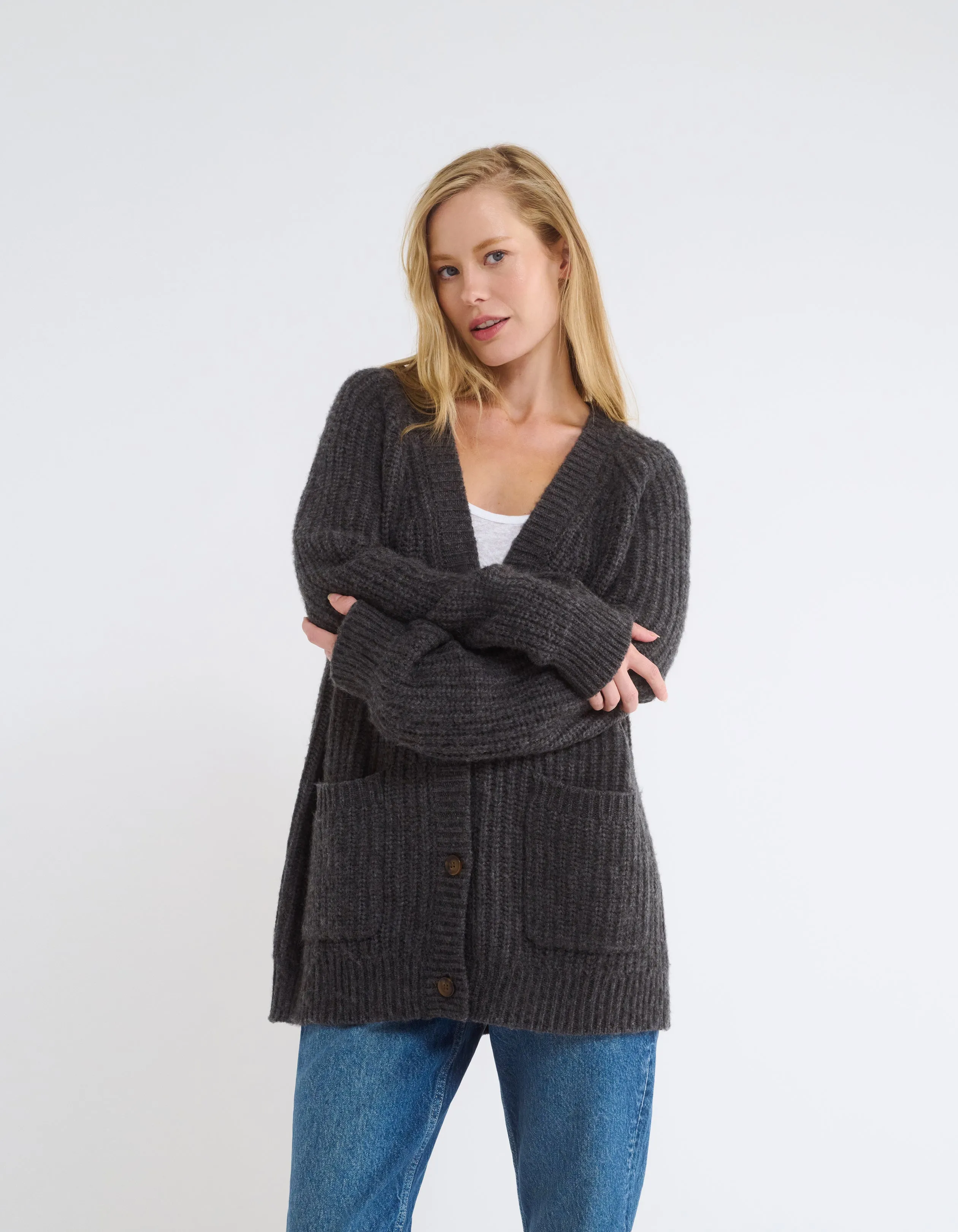 Fisherman Cardigan | Charcoal Heather Gray sold by Rumored product image thumbnail 2