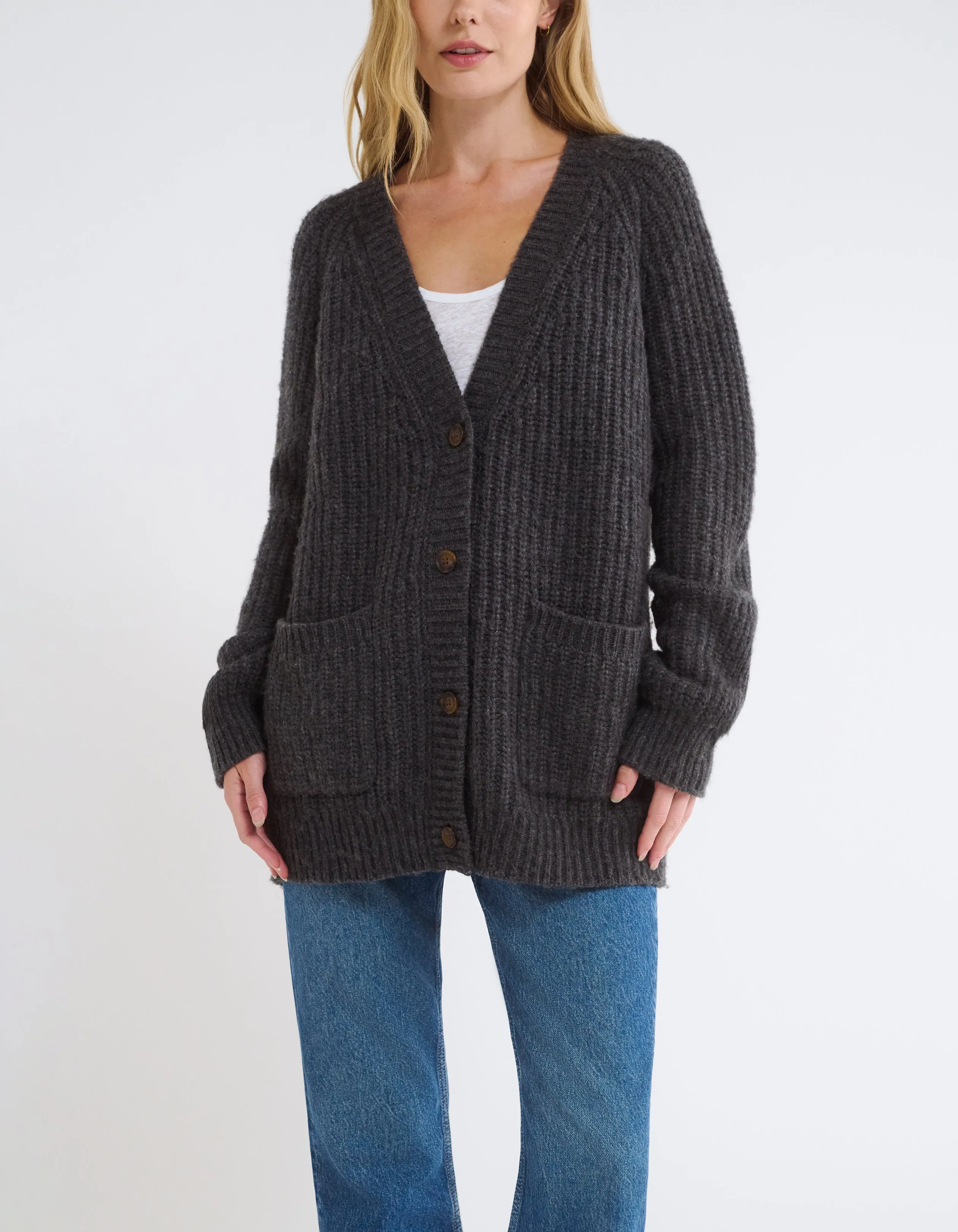 Fisherman Cardigan | Charcoal Heather Gray sold by Rumored