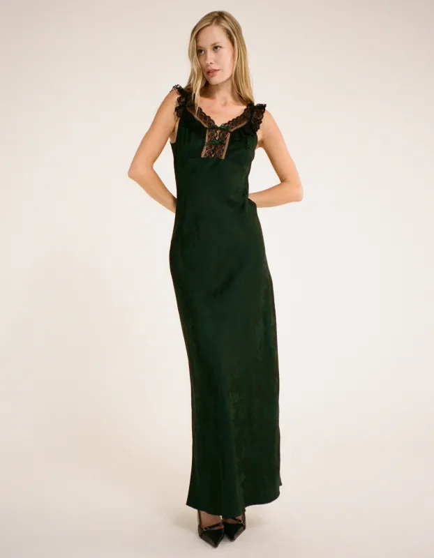 Windsor Maxi Dress | Emerald Jacquard sold by Rumored
