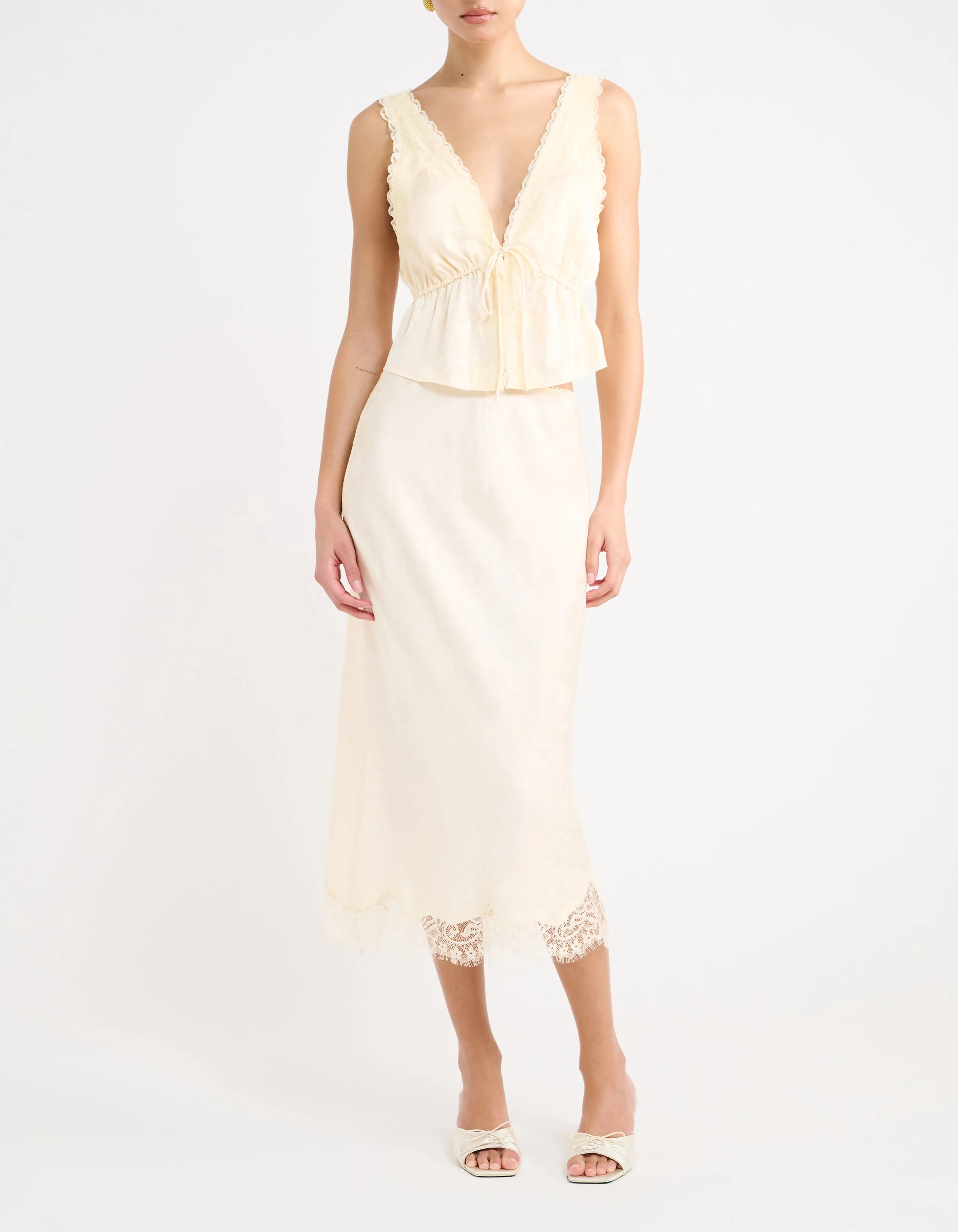 Lady Lace Top | Ivory Jacquard sold by Rumored product image thumbnail 4