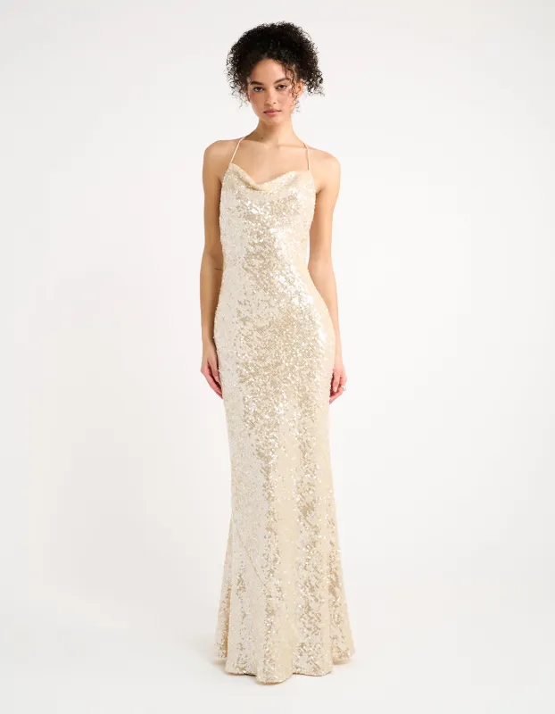 Supernova Maxi Dress | Champagne made by Rumored