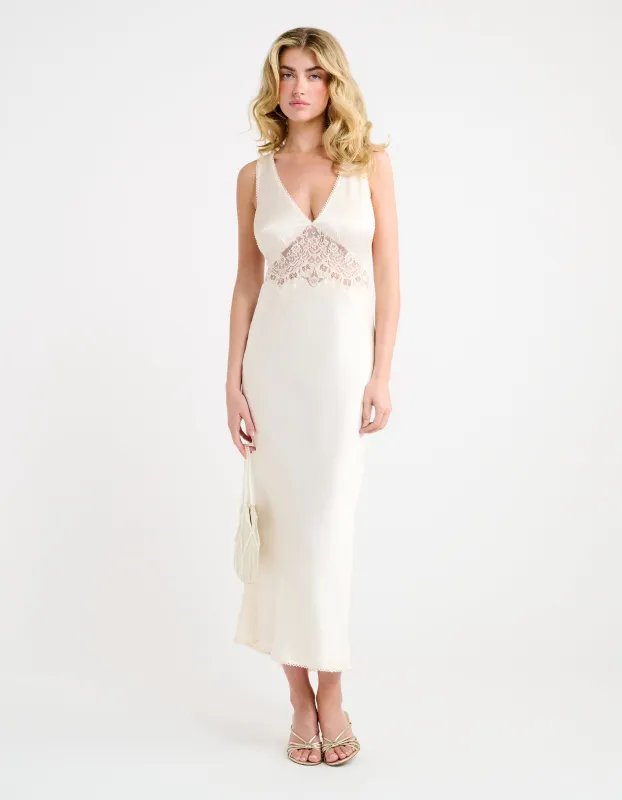 Vanity Midi Dress | Ivory made by Rumored