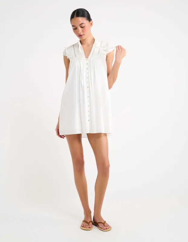 Olive Grove Mini Dress | White made by Rumored