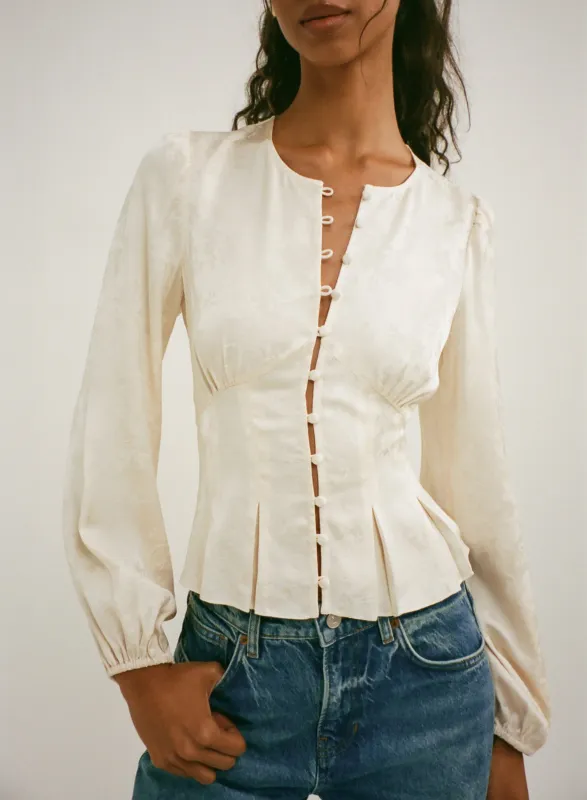 Clover Blouse | Ivory made by Rumored