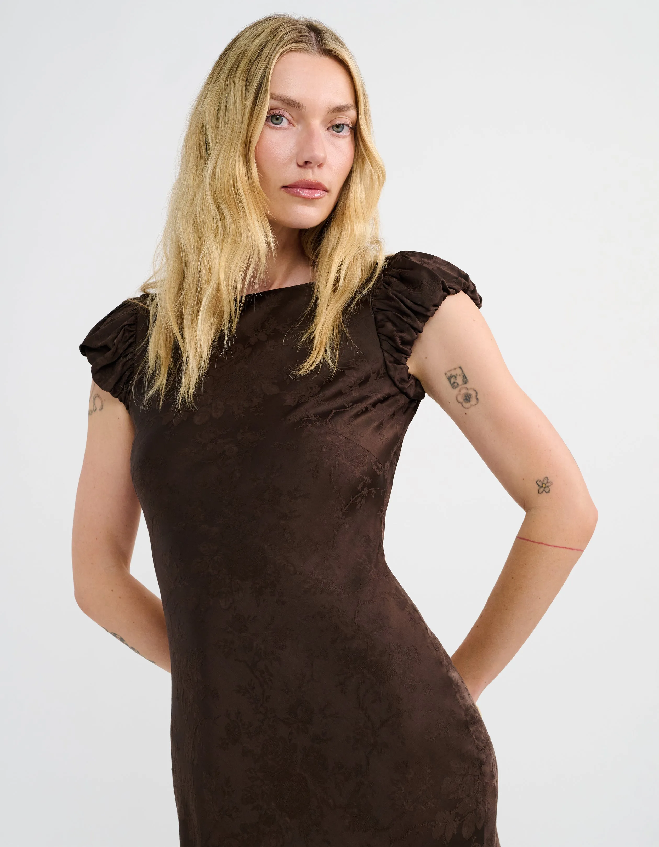 Moonlit Maxi Dress | Espresso Jacquard sold by Rumored product image thumbnail 3