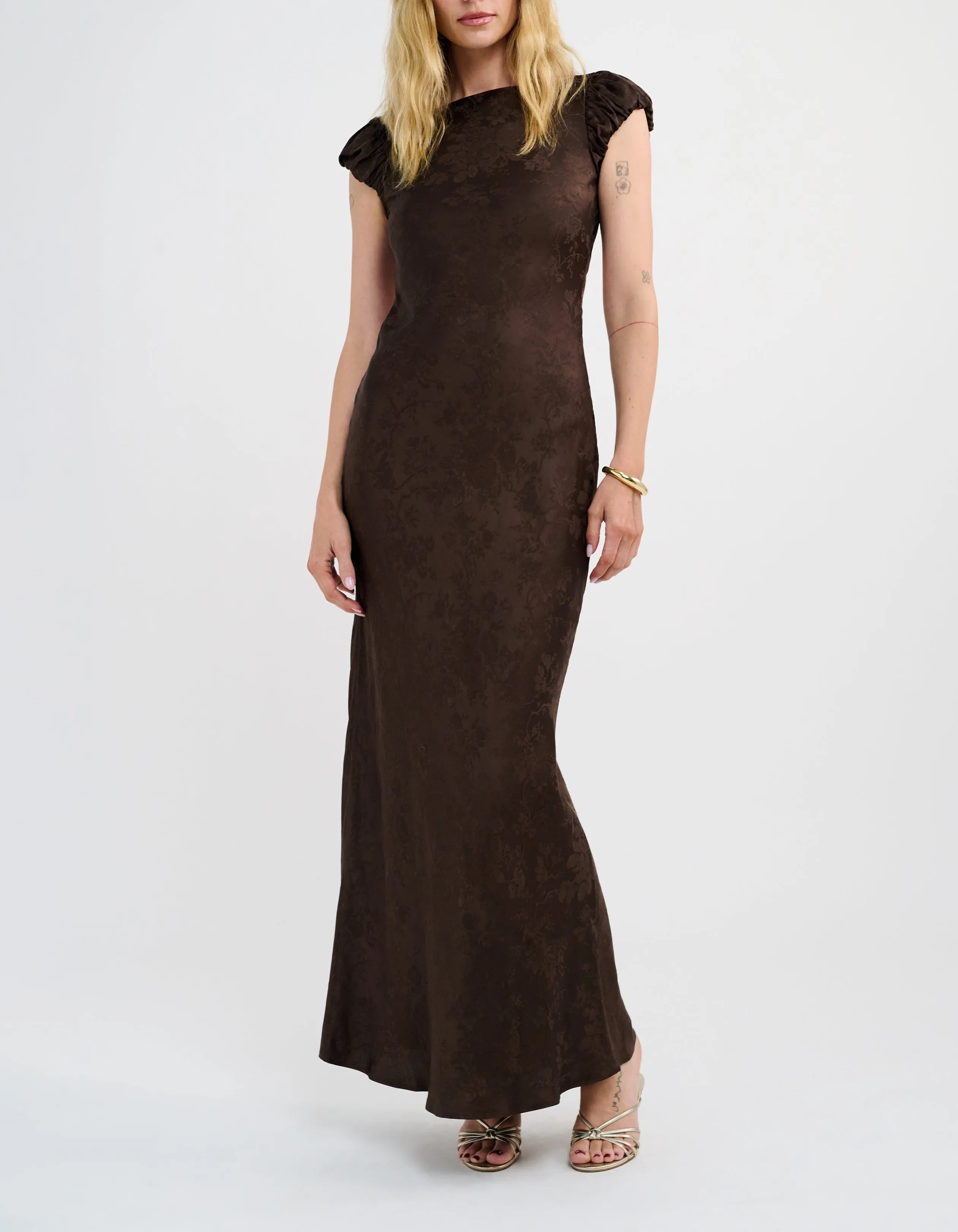 Moonlit Maxi Dress | Espresso Jacquard sold by Rumored product image thumbnail 5
