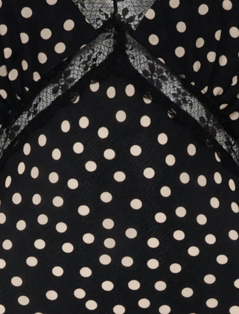 Dolly Midi Dress | Black Ditsy Dot sold by Rumored product image thumbnail 4